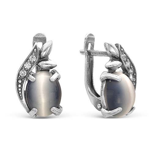 Серьги из серебра с фианитом Красная Пресня 3337526