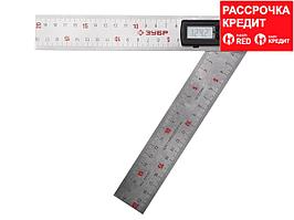 УТЭ-20 транспортир-угломер электронный, 200 мм, Диапазон 0-360°, Точность 0,3°, Фиксация угла, ЗУБР