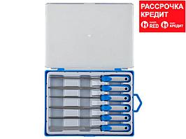 Набор ЗУБР "ЭКСПЕРТ" Надфили, двухкомпонентная ручка, насечка 2=бархатная, 100мм, 6шт (16020-2-H6)