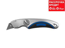 ЗУБР Профессионал ПРОФИ А24, универсальный нож с фиксированным лезвием, трап. лезвия А24 (09221)