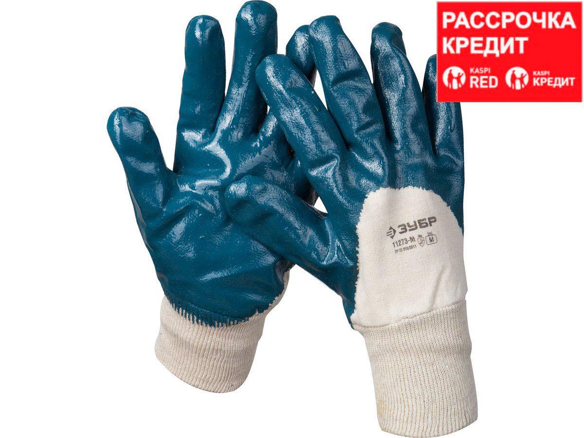 Перчатки ЗУБР МАСТЕР рабочие с манжетой, с нитриловым покрытием ладони, размер M (8), 11273-M