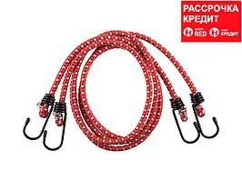 Шнур ЗУБР "МАСТЕР" резиновый крепежный со стальными крюками, 60 см, d 8 мм, 2 шт (40507-060)