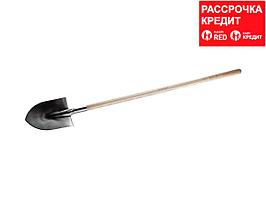 Лопата штыковая из нержавеющей стали, деревянный черенок, ЗУБР Профессионал (4-39401_z01)
