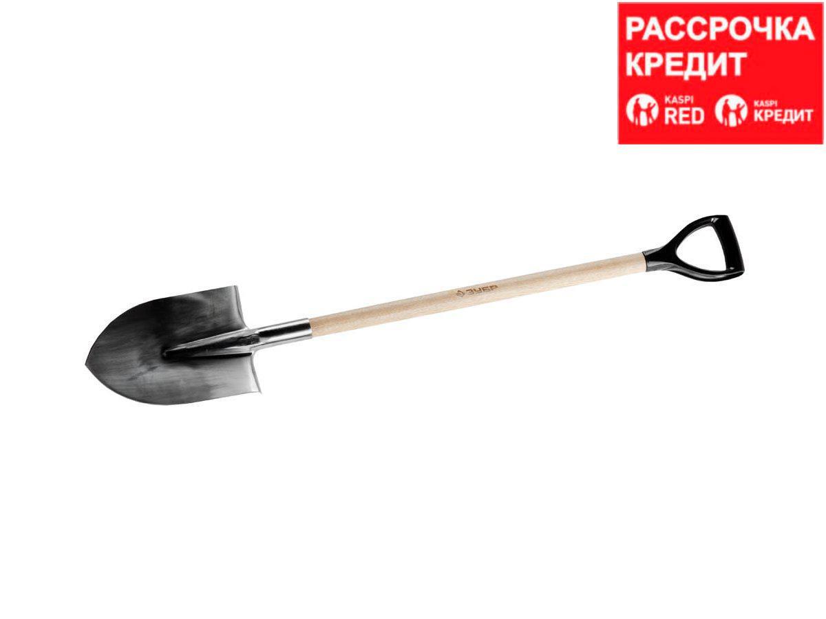 Лопата штыковая из нержавеющей стали, деревянный черенок, с рукояткой, ЗУБР Профессионал (4-39402_z01) - фото 1 - id-p4232869
