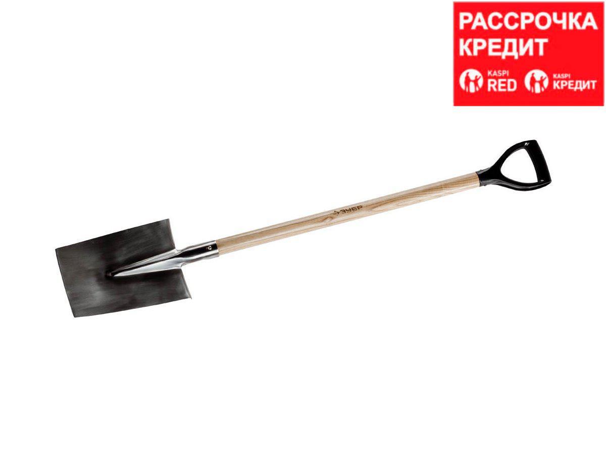 Лопата трапециевидная из нержавеющей стали, деревянный черенок, с рукояткой, ЗУБР Профессионал (4-39412_z01) - фото 1 - id-p4232872