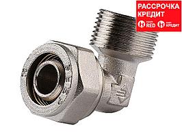 Сыртқы бұрандасы бар БИЗОН бұрышы, цанга-штуцер, 1/2"х16х2,0 мм, никель (51409-16-1/2)