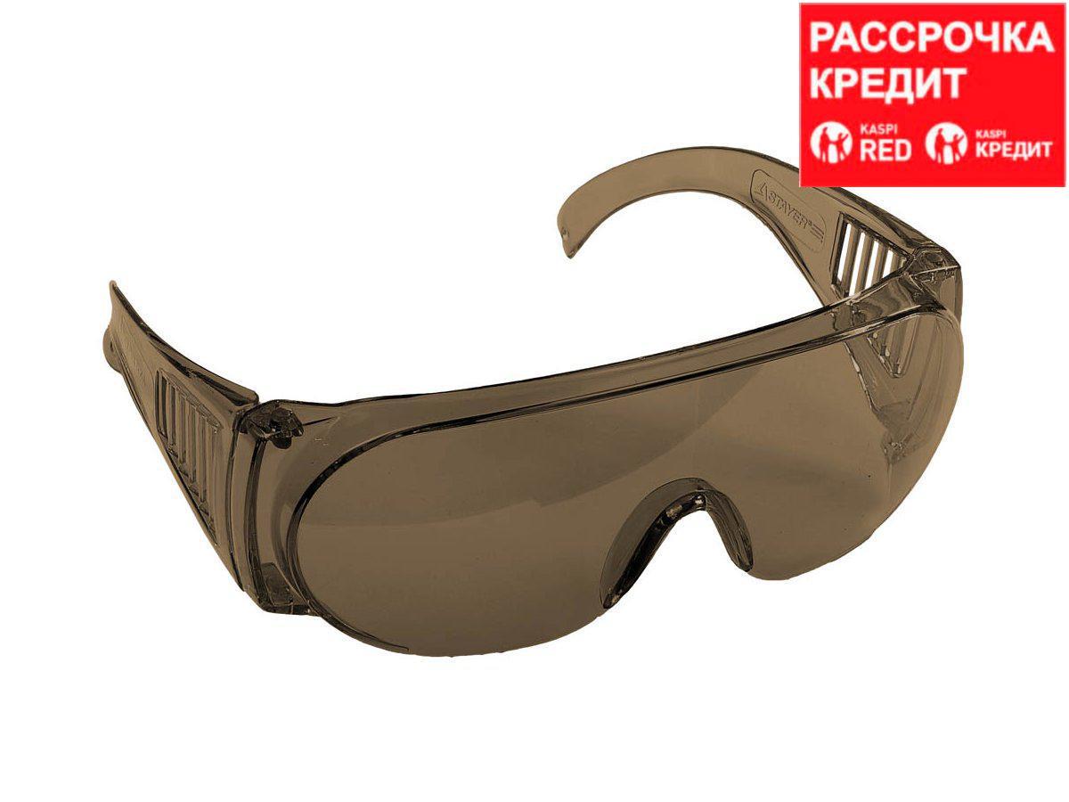 Очки защитные STAYER 11046, STANDARD, поликарбонатная монолинза с боковой вентиляцией, коричневые - фото 1 - id-p4365046