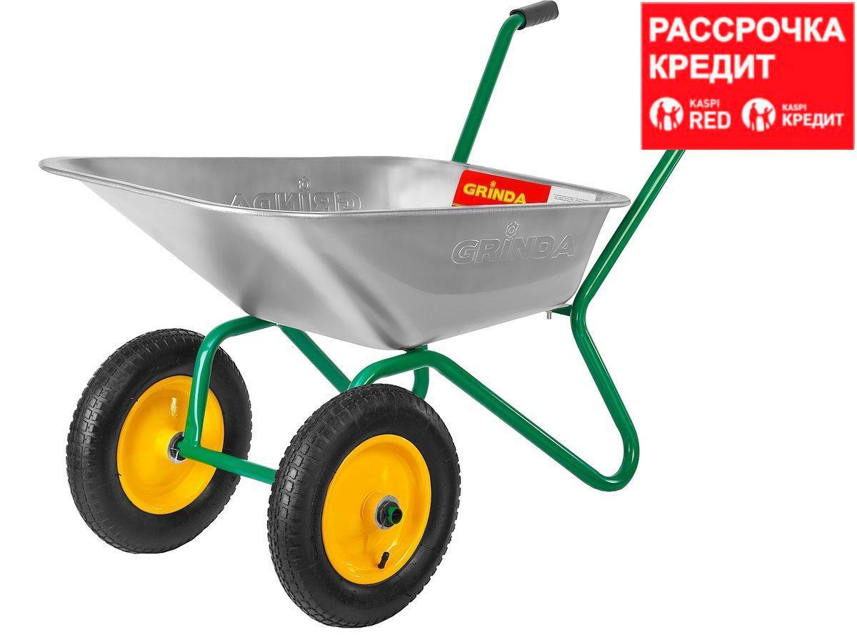 Купить Тачка садовая строительная двухколесная GRINDA 422400_z01, 80 л ...
