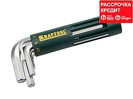 Набор KRAFTOOL: Ключи имбусовые короткие, Cr-Mo сталь, держатель-рукоятка, HEX 2-10мм, 8 пред (27430-1_z01)