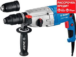 Перфоратор SDS-plus, ЗУБР Профессионал ЗП-28-800 КМ, БЗП "МИГ", реверс, горизонтальный, мет. редукт, 3.2Дж,