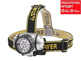 Фонарь STAYER "STANDARD" TOPLight налобный светодиодный, 19LED, 4 режима, 3ААА (56570)