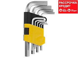 Набор STAYER Ключи "MASTER" имбусовые короткие, Cr-V, сатинированное покрытие, пластик. держатель, HEX