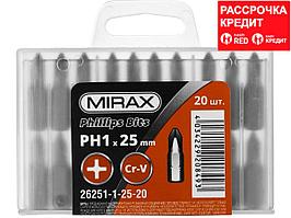 Биты MIRAX PH№1, тип хвостовика C 1/4", длина 25мм, 20шт (26251-1-25-20)