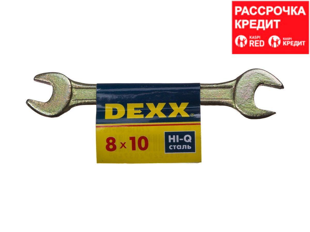 Ключ рожковый гаечный DEXX, желтый цинк, 8х10мм - фото 1 - id-p43580403