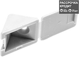 Уголок мебельный с шурупом, цвет белый, 4,0x15мм, 4шт, ЗУБР (4-308256-3)