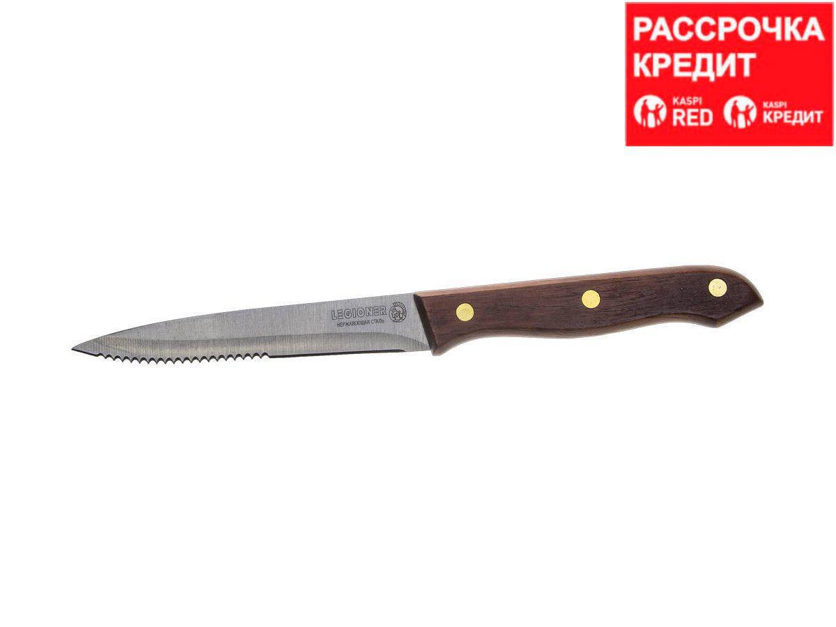 Нож LEGIONER "GERMANICA" для стейка, с деревянной ручкой, лезвие нерж 110мм (47834_z01)
