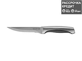 Нож LEGIONER FERRATA для стейка, рукоятка с металлическими вставками, лезвие из нержавеющей стали, 110мм,