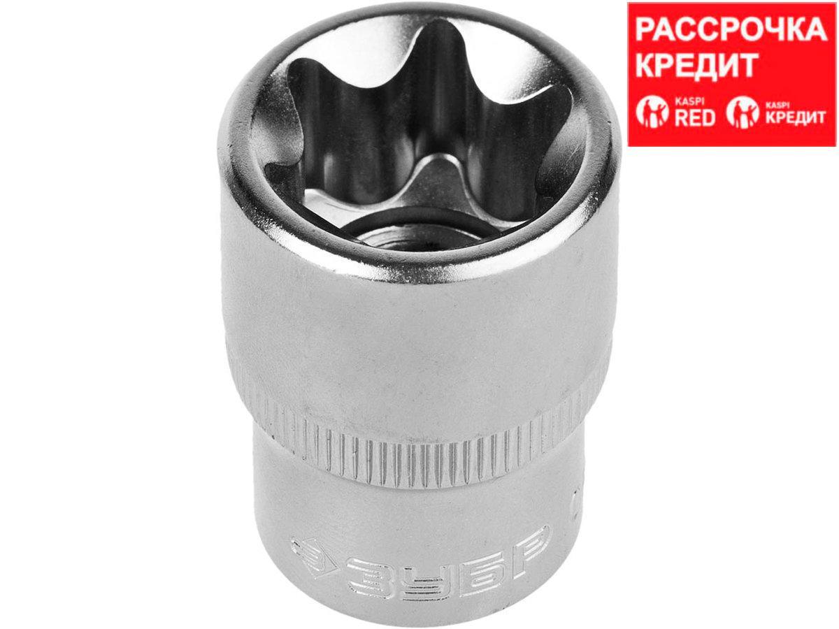 Головка торцовая ЗУБР "МАСТЕР" (1/2"), Cr-V, E-TORX, хроматированное покрытие, E20 (27719-20)