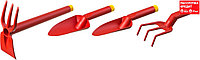 Набор GRINDA 421360-H4: Совок посадочный широкий, совок посадочный узкий, рыхлитель, мотыга-рыхлитель с