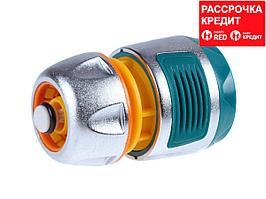 RACO PROFI-PLUS 1/2", с автостопом, соединитель усиленный быстросъемный для шланга, из металла с TPR