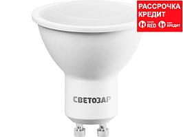 Лампа светодиодная, СВЕТОЗАР, LED technology, цоколь GU10, теплый белый свет (3000К), 220В, 5Вт (35),