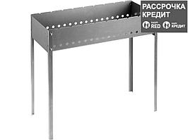 Мангал GRINDA "BARBECUE", усиленный, толщина 1,5мм, 700х300х700мм (427783)