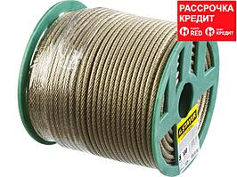 Трос стальной в полимерной оболочке, d=5,0 мм, L=100 м, STAYER (30410-50)