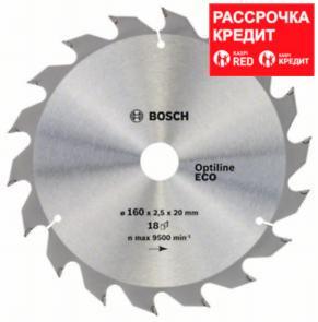 Пильный диск Bosch Optiline Wood ECO 160 x 20/16, Z18