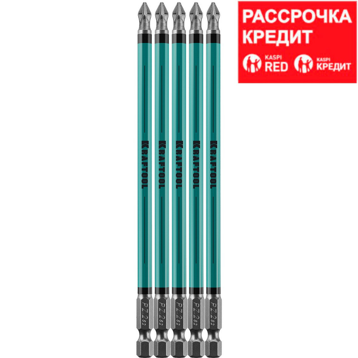 Optimum Line Биты, PZ2, тип хвостовика E 1/4", 150 мм, 5 шт в блистере, KRAFTOOL (26124-2-150-5)