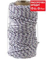 Фал плетёный полипропиленовый СИБИН 16-прядный с полипропиленовым сердечником, диаметр 6 мм, бухта 100 м, 320