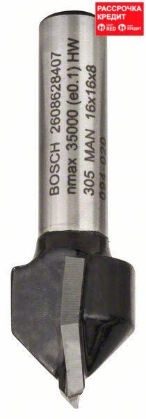 Пазовая V-образная фреза Bosch Standard for Wood 8x16x45 мм