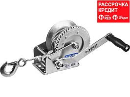 Лебедка ручная барабанная ЗУБР "ПРОФЕССИОНАЛ", тяговая, тросовая, 0,7т, 8м (43113-0.7_z01)