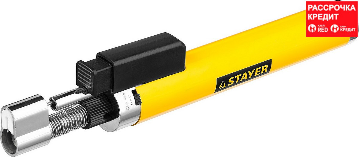 Газовая горелка-карандаш "MaxTerm", STAYER "MASTER" 55560, с пьезоподжигом, регулировка пламени, 1100С (55560), фото 1