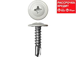 Саморезы ПШМ-С со сверлом для листового металла, 16 х 4.2 мм, 500 шт, RAL-9003 белый, ЗУБР