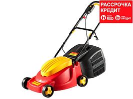 Газонокосилка GRINDA роторная эл., ширина кошения 380 мм, 3 уровня высоты кошения, 1300 Вт, 2900 об/мин