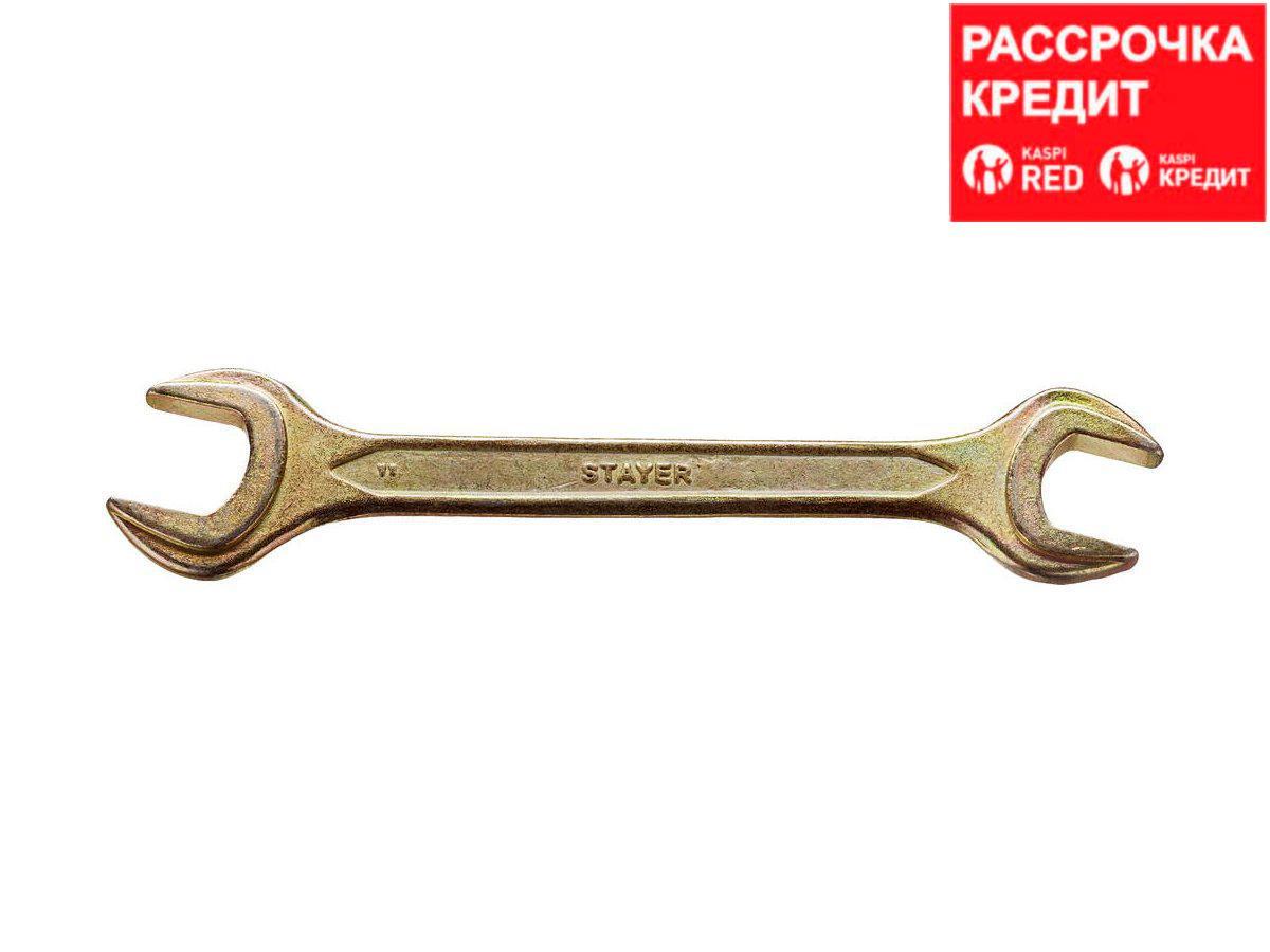 Рожковый гаечный ключ 22 x 24 мм, STAYER (27038-22-24)
