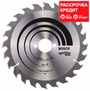 Пильный диск Bosch Optiline Wood 190 x 30 x 2,0 мм, Z24, фото 1