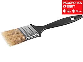 Кисть плоская СИБИН, пластиковая ручка, светлая смешанная щетина, 38мм (01008-038)