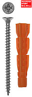 Дюбель универсальный полипропиленовый, без бортика, в комплекте с оцинкованным шурупом, 6 х 37 мм, 10 шт, ЗУБР
