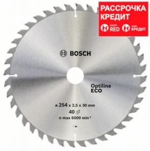 Пильный диск Bosch Optiline Wood ECO 254х30, Z40, фото 1