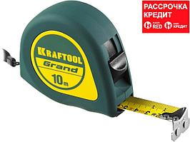 KRAFTOOL GRAND 10м / 25мм рулетка с ударостойким корпусом (ABS) и противоскользящим покрытием (34022-10-25)