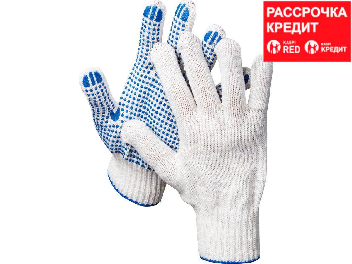 DEXX перчатки рабочие, х/б 7 класс, с ПВХ покрытием (точка) (11400_z01)