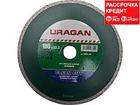 Clean Cut 180 мм, диск алмазный отрезной сплошной по керамограниту, мрамору, плитке, URAGAN (36695-180)