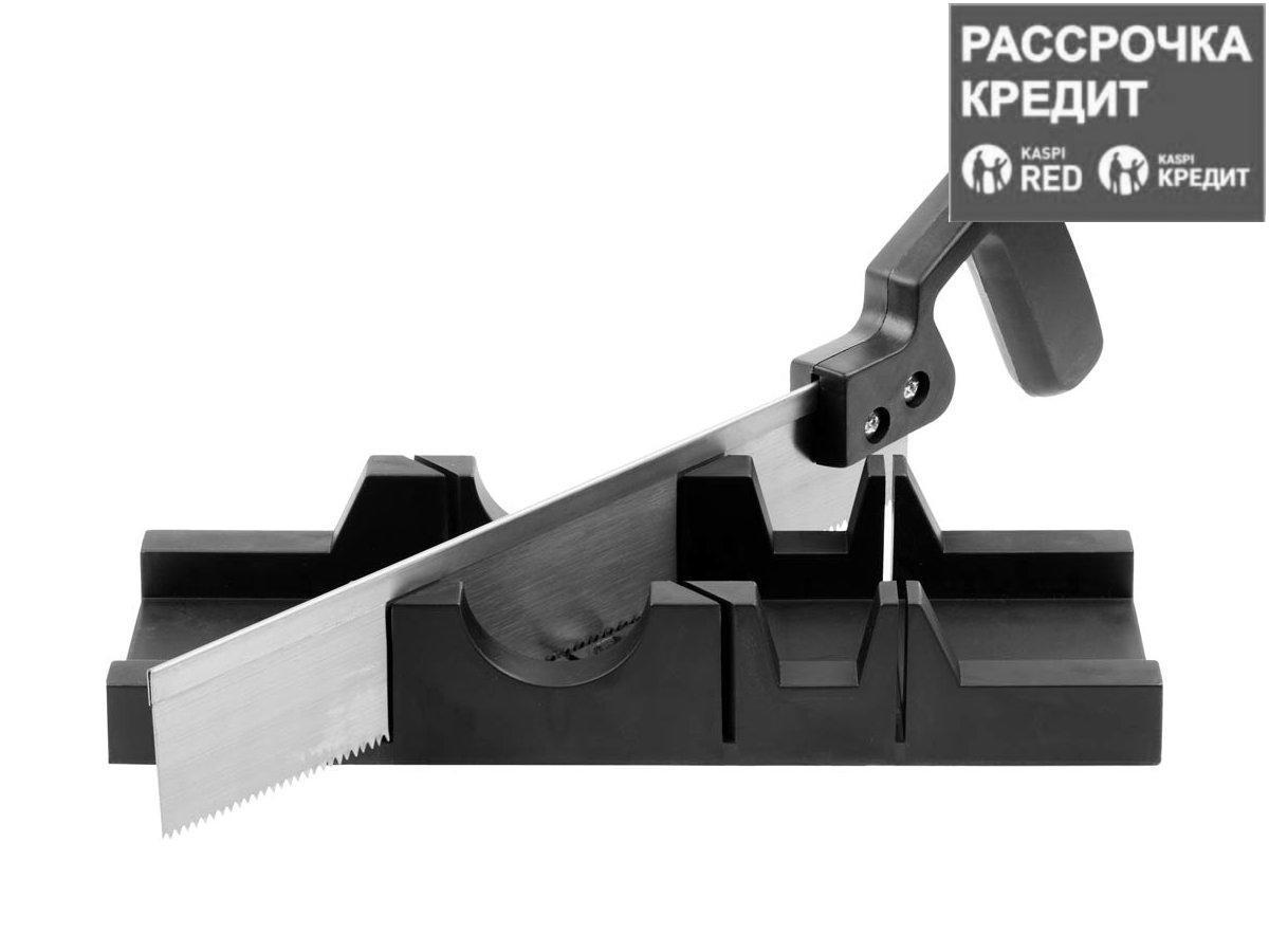 Стусло набор DEXX 1538-30, пластмассовое, пила для стусла, для заготовок до 65 х 35 мм, ножовка 300 мм