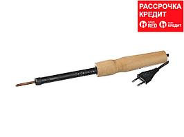 Электропаяльник с деревянной рукояткой, 25Вт (55407-25)