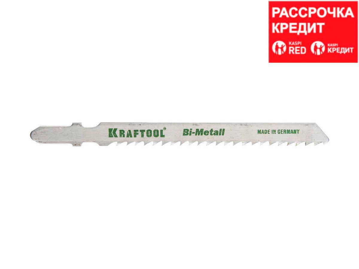 Полотна KRAFTOOL, T127DF, для эл/лобзика, Bi-Metall, по мягкому металлу (3-15мм), EU-хвост., шаг 3мм, 75мм, - фото 1 - id-p50048490