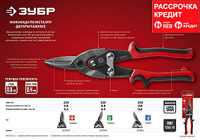 ЗУБР Прямые ножницы по металлу, 250 мм (23140-S)