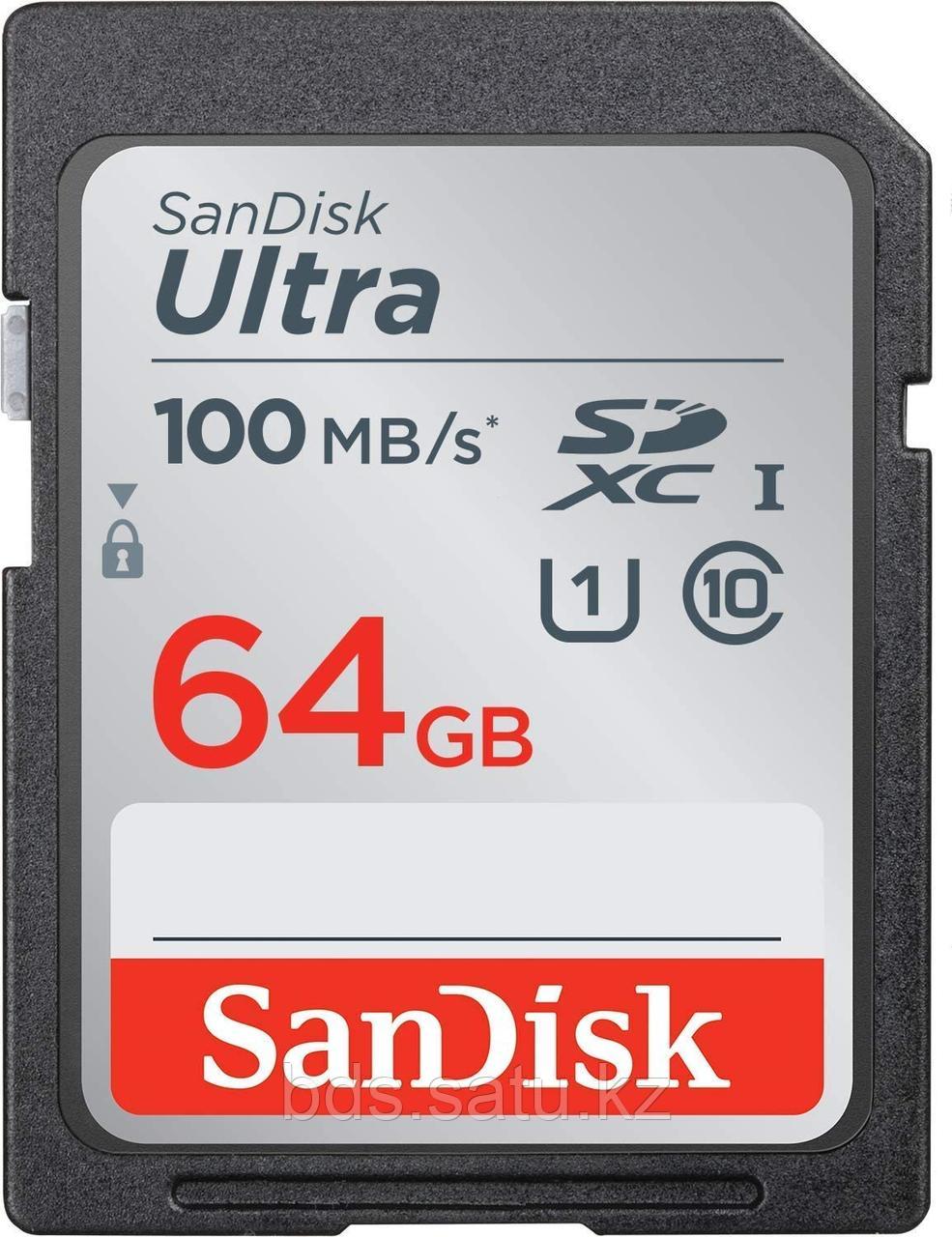 Карта памяти Sandisk 64GB Ultra SDHC 100/10 Mb/s (SDSDUNR-064G)