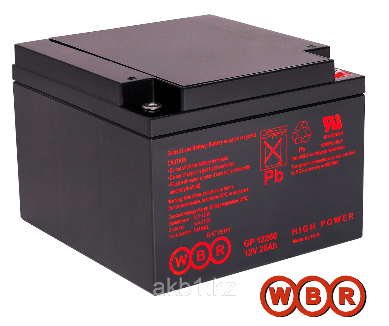 Аккумулятор WBR GP12260 (12В /26Ач) - фото 1 - id-p80324473