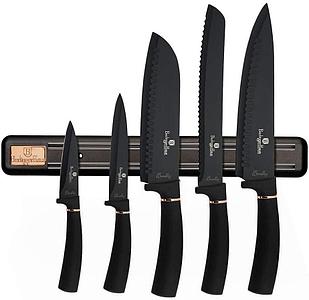 Набор ножей с магнитным держателем Berlinger Haus Black Rose Collection 6 пр. (BH-2535)